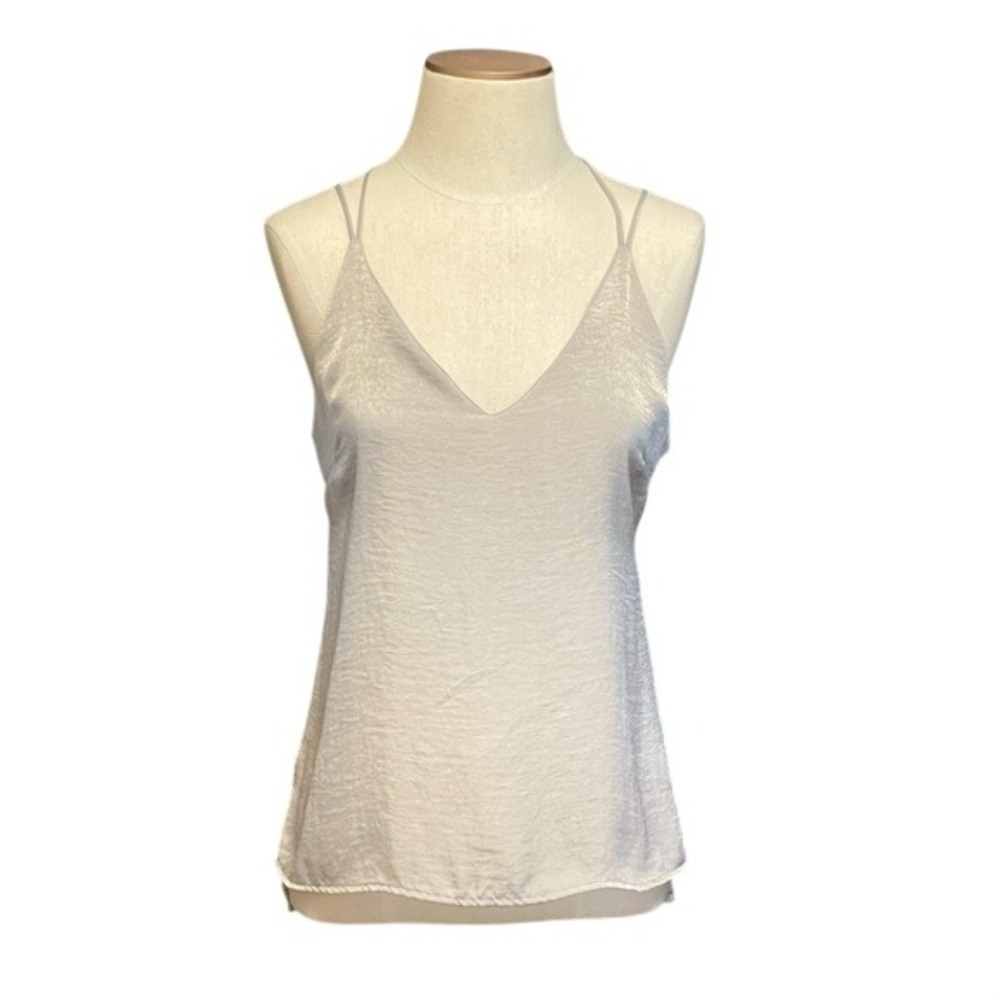 Standard Peoples Project LA Kira Woven Tank Top Moon‎ Rock Silver V-Neck Medium